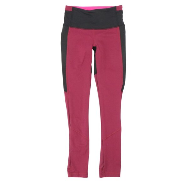 Lululemon All You Need Colorblock Leggings Tights 2 Black Dashing Purple Magenta - Picture 6 of 10